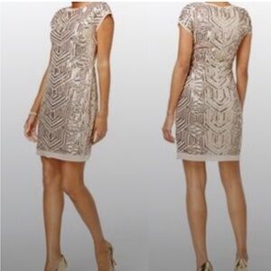 Vince Camuto Gold Sequin Mini Dress - perfect for holiday season and new years!